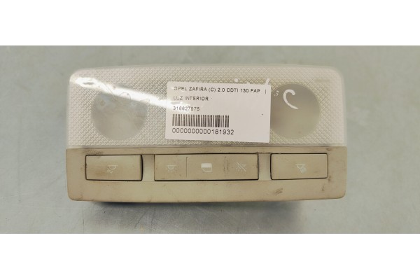 Recambio de luz interior para opel zafira (c) 2.0 cdti 130 fap referencia OEM IAM 316627975  