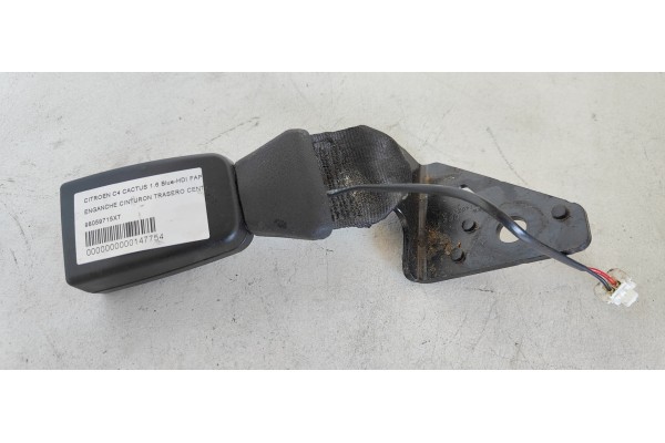 Recambio de enganche cinturon trasero central para citroen c4 cactus shine referencia OEM IAM 98059715XT  