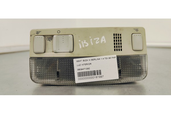 Recambio de luz interior para seat ibiza iv berlina 1.4 tdi 90 fap referencia OEM IAM 3B0947105C  