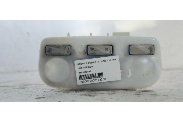Recambio de luz interior para renault scenic iii 1.6dci 130 fap referencia OEM IAM 264300008R  