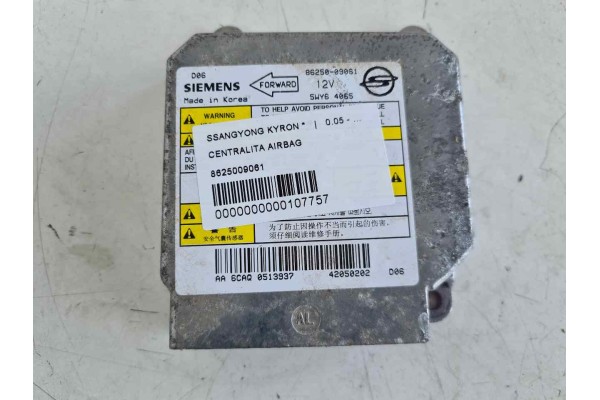 Recambio de centralita airbag para ssangyong kyron 2.7 turbodiesel cat (euro 4) referencia OEM IAM 8625009061  
