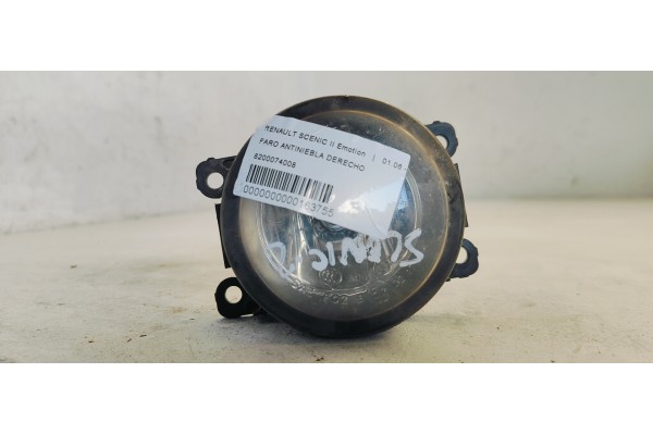 Recambio de faro antiniebla derecho para renault scenic ii emotion referencia OEM IAM 8200074008  