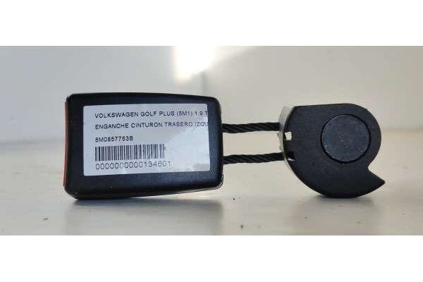 Recambio de enganche cinturon trasero izquierdo para volkswagen golf plus (5m1) 1.9 tdi referencia OEM IAM 5M0857753B  
