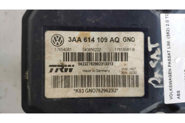 Recambio de abs para volkswagen passat lim. (362) 2.0 tdi referencia OEM IAM 3AA614109AQ  