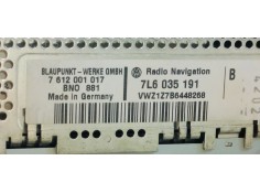 Recambio de sistema audio / radio cd para volkswagen touareg (7la) tdi r5 referencia OEM IAM 7L6035191  