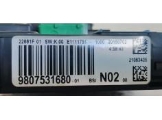 Recambio de caja reles / fusibles para peugeot 208 allure referencia OEM IAM 9807531680  