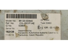 Recambio de sistema audio / radio cd para toyota yaris 1.0 i 68 referencia OEM IAM 861200D640  