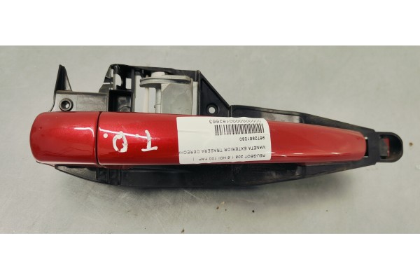 Recambio de maneta exterior trasera derecha para peugeot 208 1.6 hdi 100 fap referencia OEM IAM 9672961080  