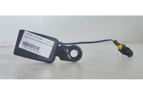Recambio de enganche cinturon trasero derecho para peugeot 207 cc sport referencia OEM IAM   
