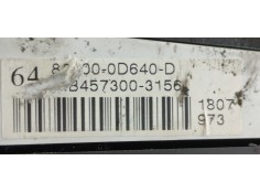 Recambio de cuadro instrumentos para toyota yaris 1.0 cat referencia OEM IAM 838000D640D  