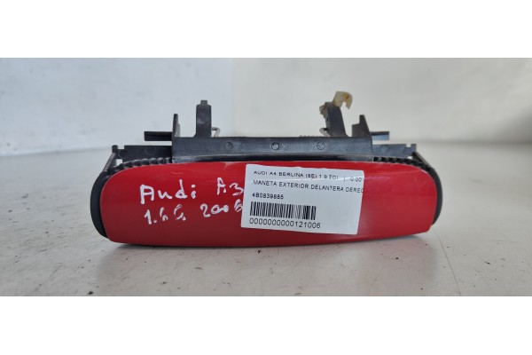 Recambio de maneta exterior delantera derecha para audi a4 berlina (8e) 1.9 tdi referencia OEM IAM 4B0839885  