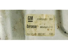 Recambio de elevalunas trasero derecho para opel insignia berlina 2.0 cdti 170 fap referencia OEM IAM 20952451  