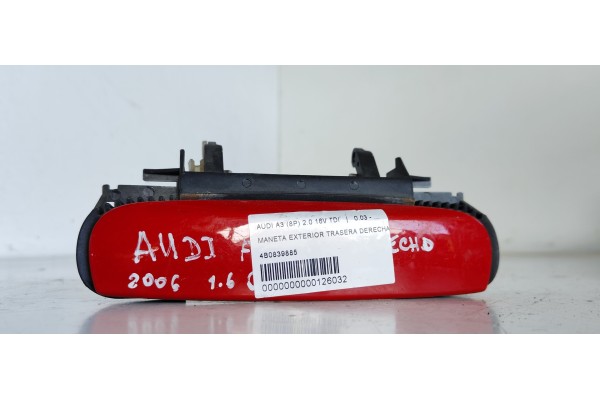 Recambio de maneta exterior trasera derecha para audi a3 (8p) 2.0 16v tdi referencia OEM IAM 4B0839885  