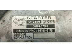 Recambio de motor arranque para kia carens 2.0 crdi ex monovolumen referencia OEM IAM 3610027000  
