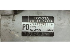 Recambio de motor arranque para toyota yaris 1.5 i 112 referencia OEM IAM 281000Y290  