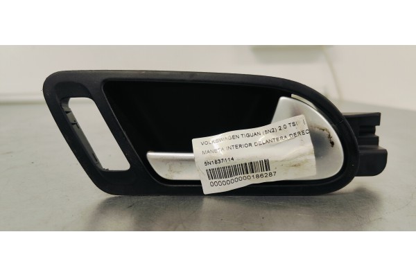 Recambio de maneta interior delantera derecha para volkswagen tiguan (5n2) 2.0 tsi referencia OEM IAM 5N1837114  
