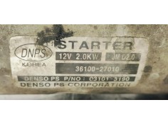 Recambio de motor arranque para hyundai santa fe (bm) 2.2 crdi style 4x4 referencia OEM IAM 3610027010  