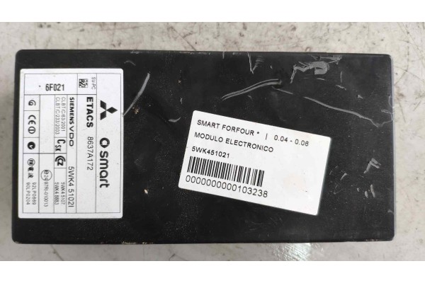 Recambio de modulo electronico para smart forfour 1.1 cat referencia OEM IAM 5WK451021 8637A172 6F021