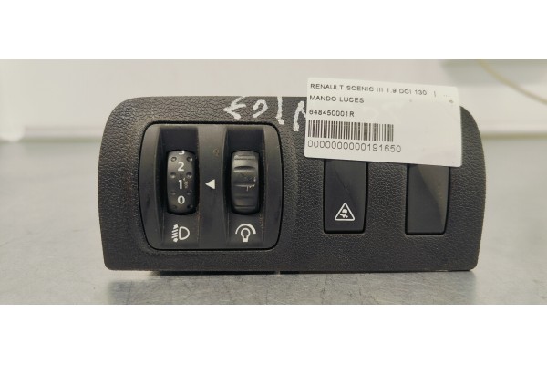 Recambio de mando luces para renault scenic iii 1.9 dci 130 referencia OEM IAM 648450001R  