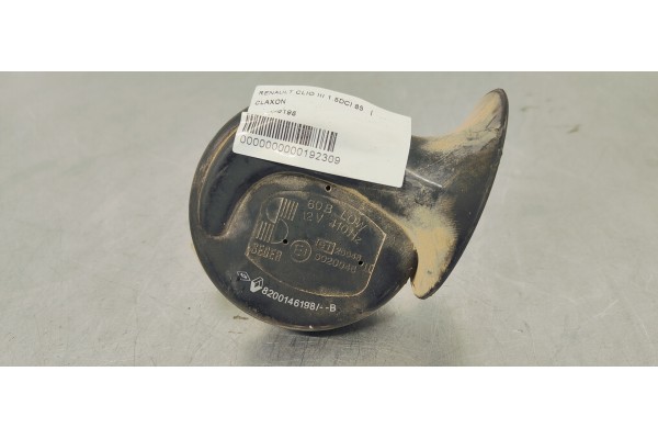 Recambio de claxon para renault clio iii 1.5dci 85 referencia OEM IAM 8200146198  