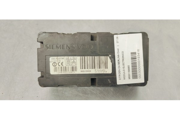 Recambio de modulo electronico para citroen c4 berlina cool referencia OEM IAM 9655139880  