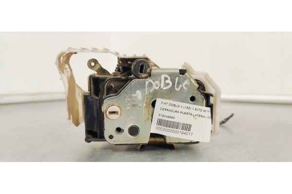 Recambio de cerradura puerta lateral izquierda para fiat doblo ii (152) 1.6jtd 95 fap referencia OEM IAM 519348590  