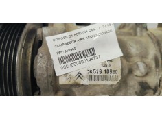Recambio de compresor aire acondicionado para citroen c4 berlina cool referencia OEM IAM 9651910980  