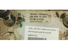 Recambio de enfriador aceite motor para opel vectra c berlina comfort referencia OEM IAM 5989070231  