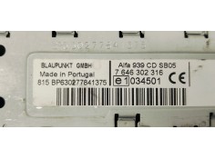 Recambio de sistema audio / radio cd para alfa romeo 159 (140) referencia OEM IAM 7646302316  