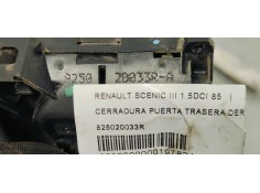 Recambio de cerradura puerta trasera derecha para renault scenic iii 1.5dci 85 referencia OEM IAM 825020033R  