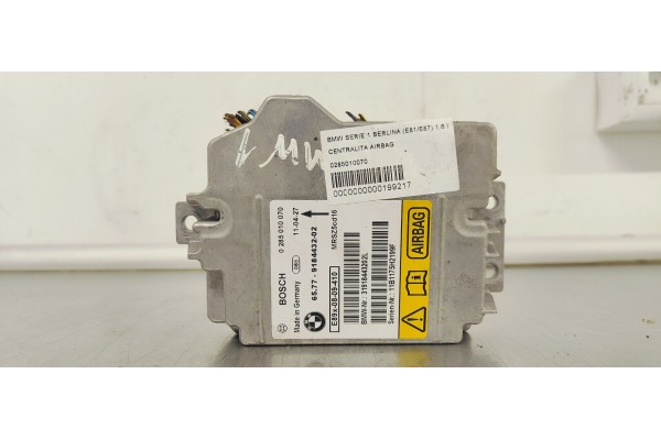 Recambio de centralita airbag para bmw serie 1 berlina (e81/e87) 1.6 i referencia OEM IAM 0285010070  