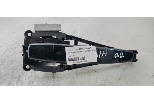 Recambio de maneta exterior delantera derecha para opel insignia berlina 2.0cdti 130 fap referencia OEM IAM 14096401  