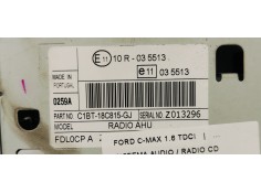Recambio de sistema audio / radio cd para ford c-max 1.6 tdci referencia OEM IAM C1BT18C815GJ  