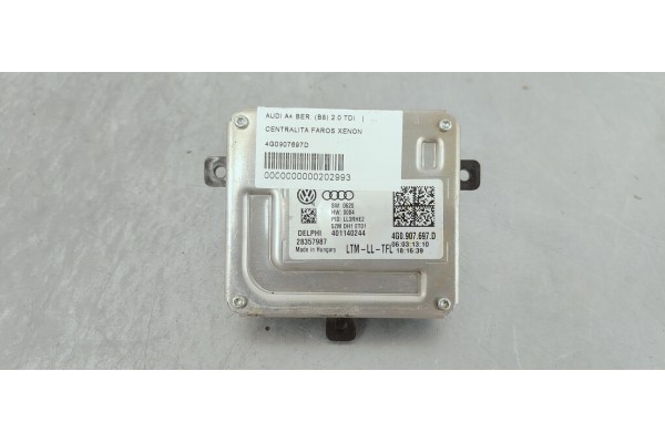 Recambio de centralita faros xenon para audi a4 ber. (b8) 2.0 tdi referencia OEM IAM 4G0907697D  