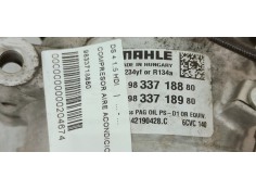 Recambio de compresor aire acondicionado para ds 4 1.5 hdi referencia OEM IAM 9833718880  
