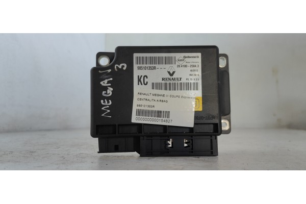 Recambio de centralita airbag para renault megane iii coupe expression referencia OEM IAM 985101353R  