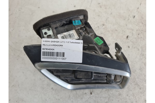 Recambio de rejilla aireadora para nissan qashqai (j11) 1.5 turbodiesel cat referencia OEM IAM 687604EA0A  