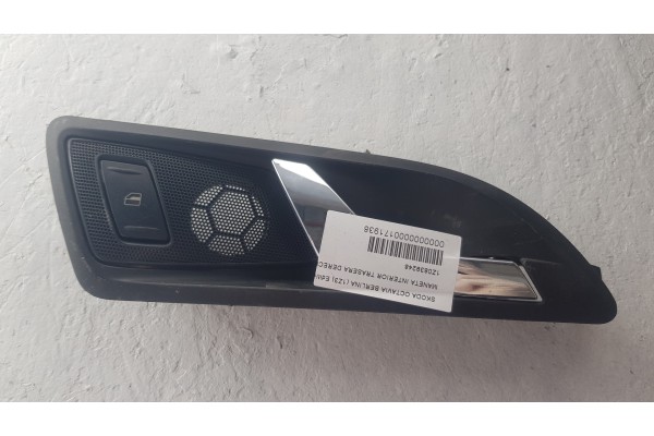 Recambio de maneta interior trasera derecha para skoda octavia berlina (1z3) edition 100 referencia OEM IAM 1Z0839248  