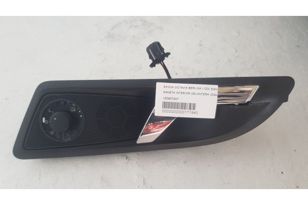 Recambio de maneta interior delantera izquierda para skoda octavia berlina (1z3) edition 100 referencia OEM IAM 1Z0837247  
