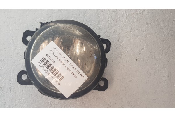 Recambio de faro antiniebla izquierdo para citroen c4 lim. 1.6 hdi 115 fap referencia OEM IAM 89211690  