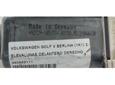 Recambio de elevalunas delantero derecho para volkswagen golf v berlina (1k1) 2.0 tdi referencia OEM IAM 980852111 1K0959793L 