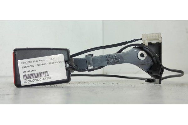 Recambio de enganche cinturon trasero izquierdo para peugeot 3008 allure referencia OEM IAM 9681985480  