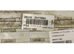 Recambio de intercooler para citroen c3 picasso 1.6 hdi 92 fap referencia OEM IAM 9684311680  