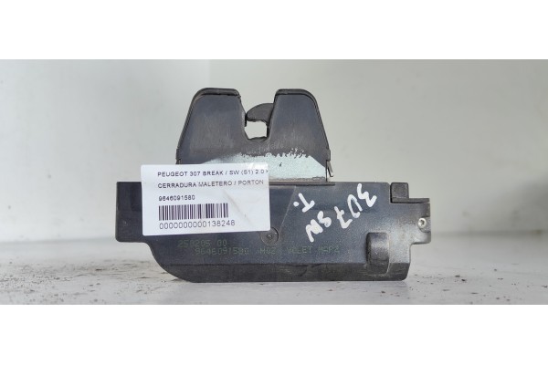 Recambio de cerradura maletero / porton para peugeot 307 break / sw (s1) break xt referencia OEM IAM 9646091580  