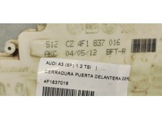 Recambio de cerradura puerta delantera derecha para audi a3 (8p) 1.2 tsi referencia OEM IAM 4F1837016  