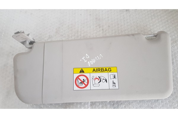 Recambio de parasol izquierdo para opel vivaro furgón 2.0 cdti 123 fap referencia OEM IAM 9809498677  