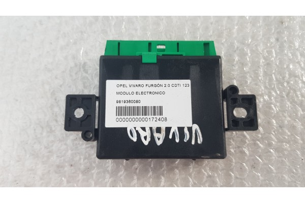 Recambio de modulo electronico para opel vivaro furgón 2.0 cdti 123 fap referencia OEM IAM 9819360080  