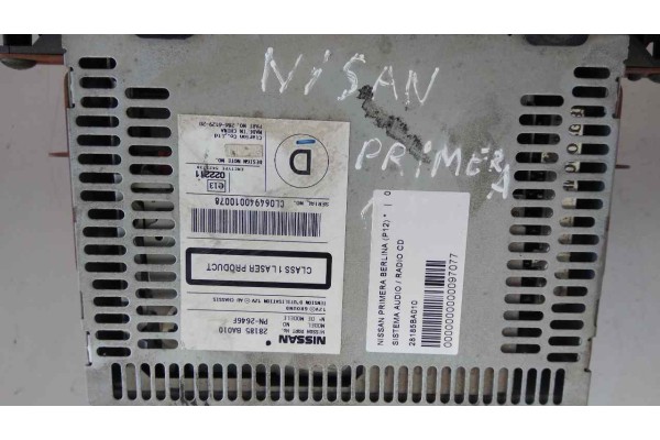 Recambio de sistema audio / radio cd para nissan primera berlina (p12) 2.0 16v cat referencia OEM IAM 28185BA010  