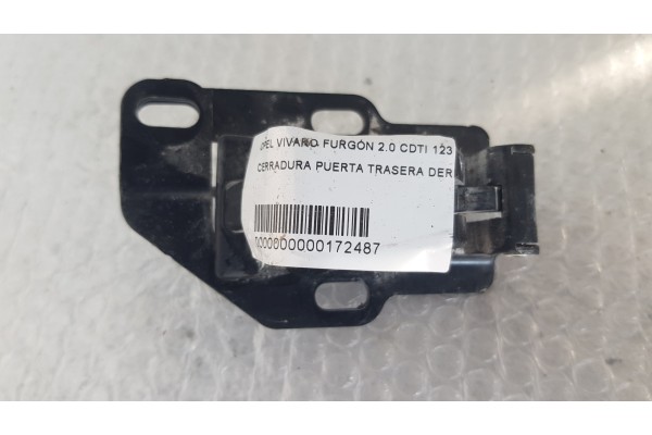 Recambio de cerradura puerta trasera derecha para opel vivaro furgón 2.0 cdti 123 fap referencia OEM IAM   