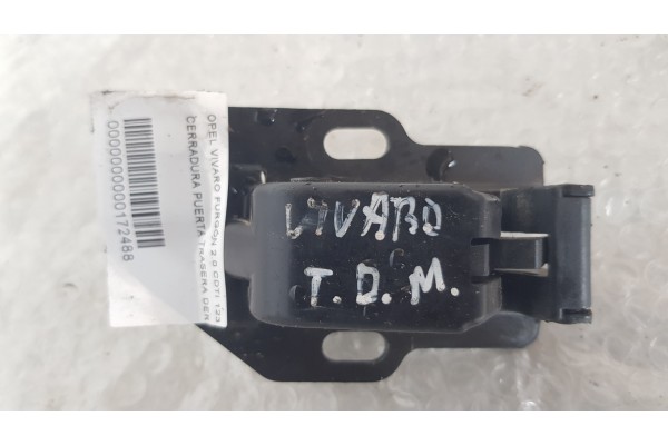 Recambio de cerradura puerta trasera derecha para opel vivaro furgón 2.0 cdti 123 fap referencia OEM IAM   